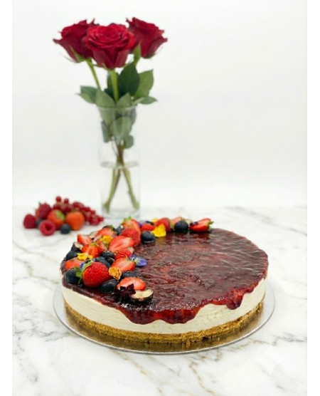Cheesecake de Frutos Vermelhos (sem açúcar)