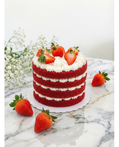 Bolo Red Velvet com Queijo Creme Vegan