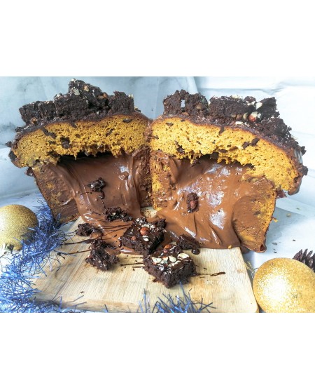 Chocottone recheado com Brigadeiro de Chocolate de 72% de Cacau 